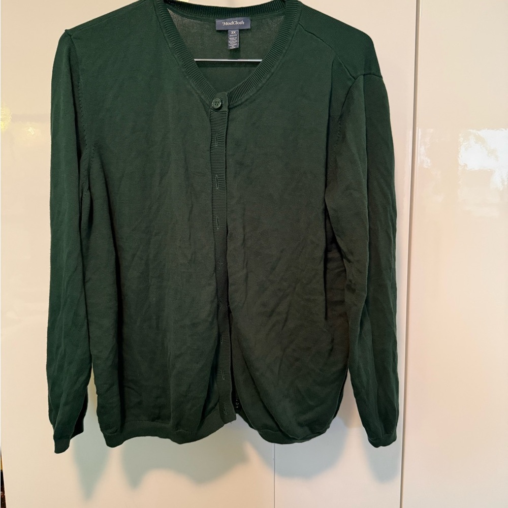 Modcloth Deep Green Button-Up Cardigan